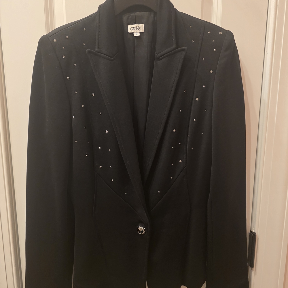 Cache Black Blazer Classic Suit Jacket